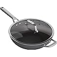 Ninja Foodi ZEROSTICK Wok Antiaderente, Coperchio in Vetro, Diametro 28cm, Trattamento Antigraffio, Compatibile con Piastra a