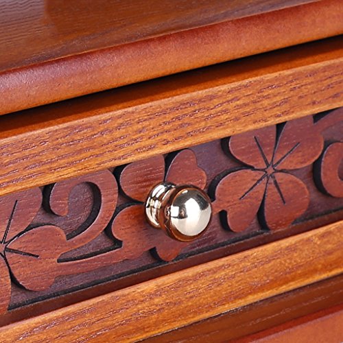 Reine Handgeschnitzte Holz Desktop-Rasierspiegel Folding Kreative Rasierspiegel Drehen der Schminkspiegel - 6