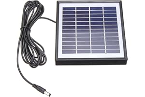 EPHEYFIF 5W 12V Polycrystalline Solar Panel, 135X140x15mm Compact Charger, High-Efficiency 220MA Output with 300Cm Cable, for Garden Lights/DIY Projects, Ideal-for Off-Grid Power & Small DC Batteries