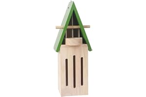 BEAHING Butterfly House, Butterfly House with Butterfly Feeder Wooden 3.5x3.5x12in Butterfly Habitat Decorative Butterfly Houses for Outside Yard Garden, Butterfly Habitat