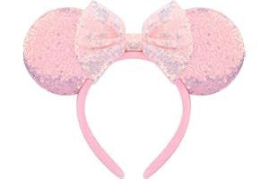 DRESHOW Mouse Ears Bow Headbands Glitter Party Decoration Cosplay Costume for Women