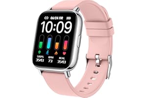 NERUNSA Smart Watch Women Men, 1.69" Fitness Tracker with Sleep/Heart Rate Monitor, Calorie/Step Counter Fitness Watch 24 Sports Modes, Shared GPS Smartwatch, I-PX68 Waterpoof Activity Tracker for Android iOS