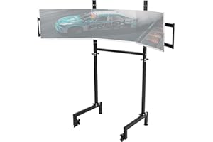 Dardoo Sim Racing Triple Monitor Stand mit einstellbarer Höhe & Breite für 24-32 Zoll Display 3 Bildschirme TV-Halterung Kompatibel mit Rundrohr Racing Sim Cockpit