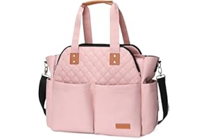 Lekebaby Bolso Carro Bebe Bolsa Carrito Bebés Cambiador Bolsos de Viaje Grande de Almacenamiento Para Pañales materna Messenger con Ganchos y Correa Universal