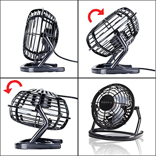 4″ Mini USB Ventilator Tischventilator / Fan / Lüfter für den Schreibtisch mit An/Aus-Schalter schwarz - 6