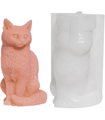 Stampo In Silicio Per Candele A Forma Di Gatto E Cane – Sagome Unite A Cuore, Per Gesso, Sapone E Resina, Flessibile E Facile Da Sformare, Fai Da Te Creativo