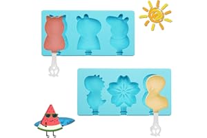 JIASHA Mini Stampi per la Preparazione di ghiaccioli, 2 pezzi in Silicone Per Gelato