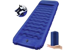 FTSMTK Isomatte Selbstaufblasend mit Fußpresse Pumpe, 12cm Verdicken Isomatte Camping, Ultraleicht Luftmatratze Kleines Packmaß, Aufblasbare Matratze Campingmatte Schlafmatte für Outdoor Camping