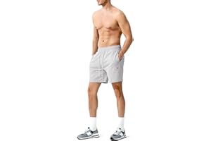 Casey Kevin Homme Shorts de Sport Coton Court Casual Bermudas Running Jogging Fitness Short avec Poches Short