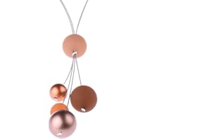 Adi Modeschmuck lange Kette 'Nina',insgesamt 90cm lange,zweisträngige Kette ohne Verschluß aus Polarisperlen und metallic Acrylperlen,handgefertigt in Berlin