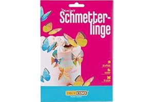 ‎DECOCINO Decocino Essbare Schmetterlinge (12 verschied. Motive) – hochwertige Tortendeko aus Oblate mit 3D-Effekt – als Deko für Kuchen, Muffins, Cup-Cakes etc.
