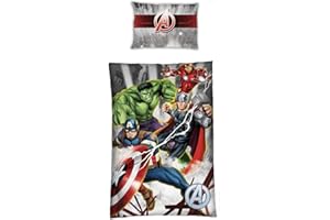 AYMAX Disney Avengers - Juego de Cama (Funda nórdica de 140 x 200 cm y Funda de Almohada de 63 x 63 cm, poliéster)