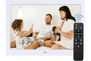 AOWASI Cadre photo numérique 10,1" - Écran IPS - Lecteur photo/musique/vidéo/calendrier/réveil - Montage mural - Support USB ou carte SD