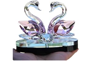 Besot Figurine di Cigno Animale fermacarte di Vetro Feng Shui Artigianato Figurine di Arte e Collezione per la casa Arredamento di Nozze Regali per Bambini (Rosa)