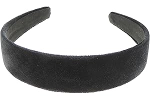 GLAMOUR GIRLZ Womens Girls Work School Uniform Birthday Party Wedding Dance Recital Bridesmaid Flower Girl Special Occasion Hair Accessories Velvet Short Long 3cm Headband Alice Band Hairband (Black)