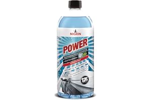 ‎NIGRIN NIGRIN POWER Scheiben-Frostschutz Konzentrat Gletscherfrische | 1 Liter | Reinigungszusatz für Autoscheiben und Scheinwerfer | wirksam bis -52 °C | polycarbonatverträglich | schlierenfrei