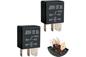 Kalmaegee 2 Pcs 12V 30A Relay 5 Pin Automotive SPDT Car Relay Multi-Purpose Heavy Duty for Motorcycle Truck Van Boat