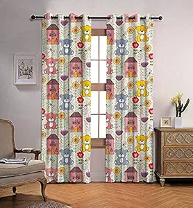 Ultimate Trends Polyester Curtains for Kids Room for Window 5 feet Pack of 1, (N_UTCR0051_5ft_1_New)