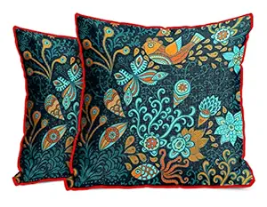 DreamVio Jute Exclusive Decorative Throw/Pillow Covers, Cushion Covers for Living Room, Bed Room, Sofa,Chairs Pack/Set of 2 (Multicolour, Size 24 x 24 Inches)