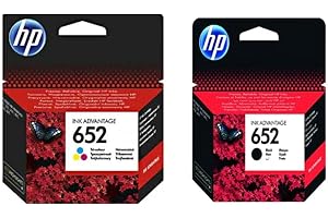 Hp F6v24ae 652 Black Ink Cartridges, And Hp F6v25ae 652 Tri Color Ink Cartridge
