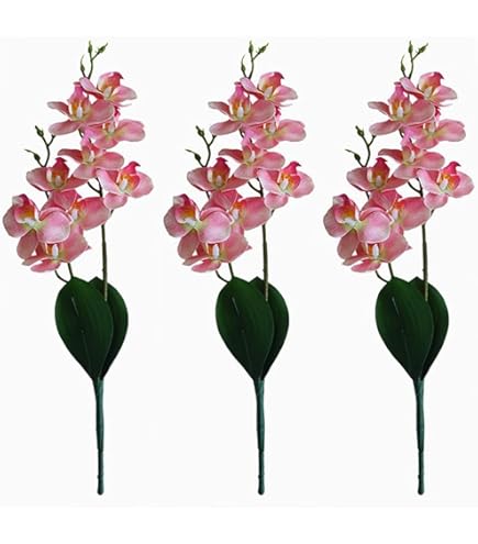 4 trossen Tropische Kunstbloem 11 inch Mini Vlinder Orchidee met 4 Zijde Bloem Hoofden en Phalaenopsis Orchideeën Bladeren Faux Leaf Arrangement voor Bruiloft Home Decor Bloemen Tuin Bonsai (Wit
