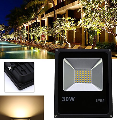VINGO® 2X 30W LED Warmweiß Baustrahler Außen Flutlicht Strahler Objektbeleuchtung Security Light Wasserdicht Stabiles Dreibein-Stativ für Baustrahler - 5