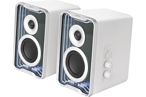 Edifier QR30 Altoparlanti desktop attivi con Bluetooth V5.4, effetti luminosi dinamici. 30 Watt RMS - Bianco