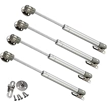 Vérins à Gaz 100N Pour Porte D'armoire - Lot De 2 Charnières Avec Ressort - Support Jusqu'à 10kg, Ouverture 90° - Noir