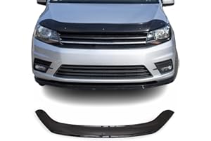 ‎OMAC Motorhaube Deflektor Steinschlagschutz Kompatibel mit Caddy 2015-2020 | Schwarz Insekten Motorhaubenschutz Rahmenschutzfolie Maske Auto Zubehör