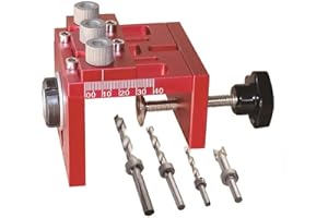 Kit de Gabarit de Trou de Poche 6/8/10/15mm,CEIEVER Kit de Guide de Forage à Bois 4 en 1 Gabarit De Percage Oblique Aluminium 6061 Localisateur de perforateur à Bois Pour le travail du bois et DIY (4)