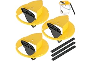 HOUSEDECO [Aggiornato] Trappola per topi Secchio, Rat Trap Secchio coperchio Mouse/Rat Trap con reset automatico Multi-trappola/Humane trappola Compatibile con 5 galloni secchio(3Pcs Yellow)