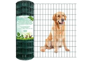 AMAGABELI GARDEN & HOME Amagabeli 1M X 25M drahtgitter Drahtzaun Gartenzaun Maschendraht Grünen Maschenweite 75 x 100mm Drahtgitter-Rolle Gartenzaun RAL6005 Kaninchendraht Metall Drahtg Forstzaun Gitterzaun Drahtzaun