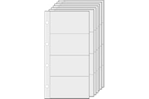 Alassio 1012 - Ersatzeinlagen für Visitenkartenringbuch, Einlage aus PVC, transparent, 10 Blatt mit je 4 Einschubfächer, Einlage ca. 11 x 23 cm, mit A - Z Register