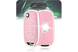 LELNOOS Coque Clé Voiture, Silicone Étui Cle Etui Clef Protecteur Cache Cles pour Renault Clio 5 Twingo 3 Kangoo 3 Megane 4 Trafic 3 Captur Express Kadjar Dacia Duster Dokker Sandero Stepway Stepway