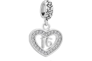 SBI Jewelry Letter Heart Number Charm for Bracelets 16th 18th Birthday Anniversary Dangle Pendant Women Girls