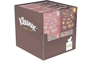 ‎KLEENEX Kleenex Ultra Soft Kosmetiktücher-Boxen, Für den täglichen Gebrauch, 3-lagig, 12 Würfel x 48 Tücher