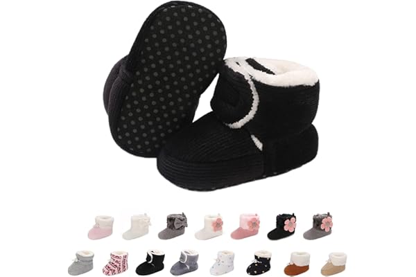 outfit spring Bottines Bébé Garçon Fille, Naissance Hiver Chaud Douce Bottes de Neige Berceau Chaussures Tout-petit Antidérapant Premiers Pas Enfant Boots pour 0-18 Mois Bébé Unisex