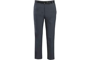 shelikes Mens Formal Trousers Casual Business Office Work Smart Straight Leg Everpress Pants (Without Belt)