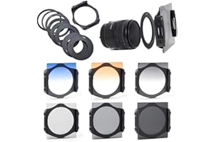 WALLFIRE Gradual Grey Orange Blue Filter Kit Cokin P 6pcs Filter Lens + 9pcs Ring Adapter