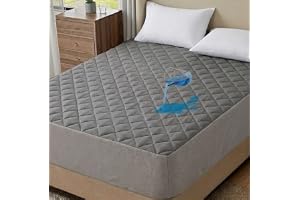 Trance Home Linen 100% Waterproof Quilted Mattress Protector Queen Size 78x60 | 100% Cotton | Ultra Soft Bed…