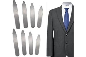 BOBOZHONG Kragenstäbchen Metall,8 Stücke Kragenstäbchen Edelstahl Hemdkragen Stäbchen Edelstahl Hemd Kragenstäbchen Kragen Stäbchen Collar Stays Kragenstege für Herren Vater Ehemann Hemd(4 Größen)