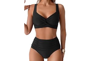 Sangdut Damen Badeanzüge Bikini Set, Sexy Bauchweg Lace Up Badeanzug Zweiteiliger Bauchweg Bademode für Damen