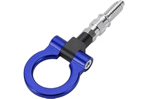 Hihaha Tow Hook/Universal Car Front Bumper Towing Hook/Durable Metal Rotary Tow Hook Ring 18.5cm 3mm 1pcs Blue