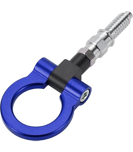 Gancio Di Traino Anteriore Universale Ad Anello, 18,5 Cm, Filetto 3 Mm, Metallico Blu, Per Auto E SUV