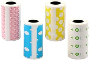 HEQISHUN 4 Rotolo Etichette Termiche, Carta Termica Adesiva Paperang 57 x30mm, Etichette Phomemo Adesive Di Colore, Rotoli Di Carta Termica Per Stampanti Termiche Portatili