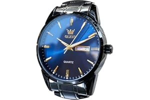 OLEVS Watch for Men Stainless Steel Business Dress Analog Quartz Men Watch Large Face Day Waterproof Luminous Classic Wrist Watch