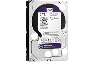 Western Digital WD20PURZ WD Purple Hard Disk per Videosorveglianza con Tecnologia Allframe 4K 3.5 Pollici SATA 6 GB/s 180TB/Anno, 64 MB Cache, 5400 RPM, 2 TB, Grigio