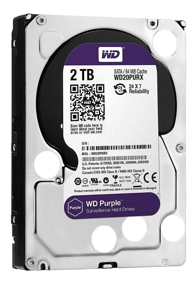 Western Digital Purple 2TB SATA Internal Surveillance Hard Drive (WD20PURZ)