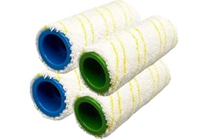 AiLomey 4 Stück Ersatzrollen für Kärcher FC7 FC5 FC3 FC3D, Microfaser Walzenset für Karcher EWM 2 Cordless Elektrischer Bodenreiniger (Gelb)