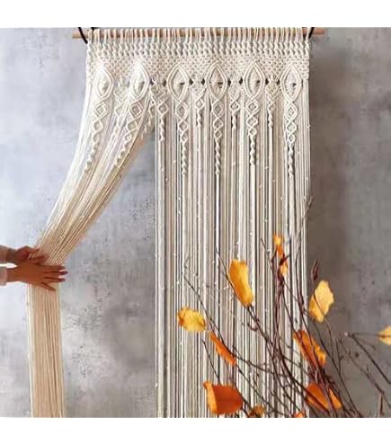 Cortina De Macramé Bohemia Tejida A Mano - Para Puertas, Divisor De Habitación O Fondo De Bodas - Decoración Boho Chic